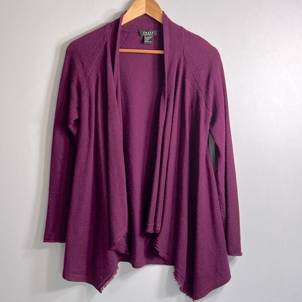 Forte Cashmere Open Front Cardigan size S